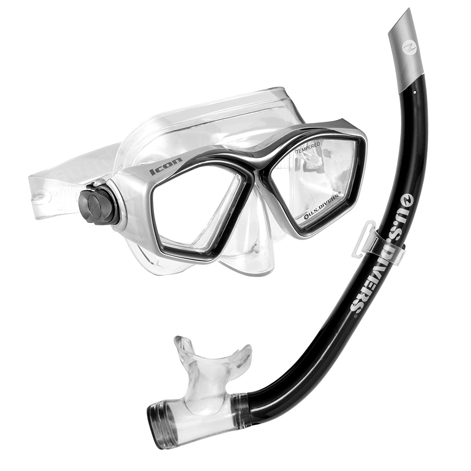 1500x1500 U S Divers Icon Mask And Airent Snorkel, Black
