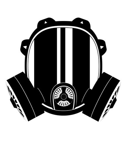 443x490 Icon Gas Mask Black And White Vector Illustration