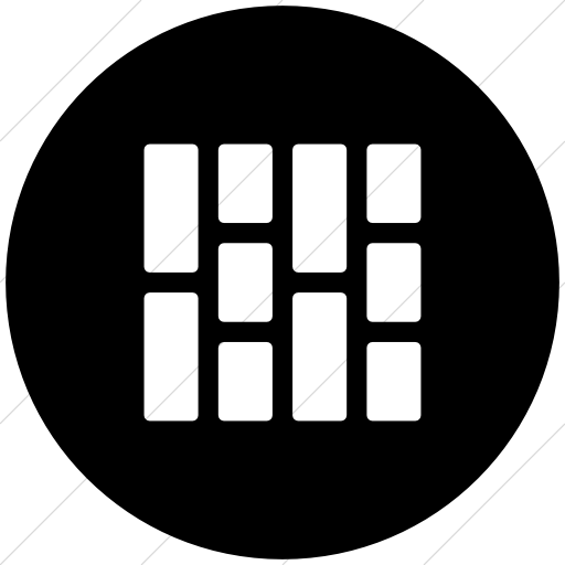 512x512 Iconsetc Flat Circle White On Black Layouts Rounded Masonry