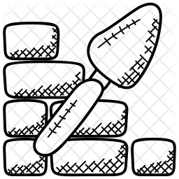 256x256 Masonry Icon Of Doodle Style
