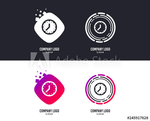 500x405 Logotype Concept Clock Time Sign Icon Mechanical Watch Symbol