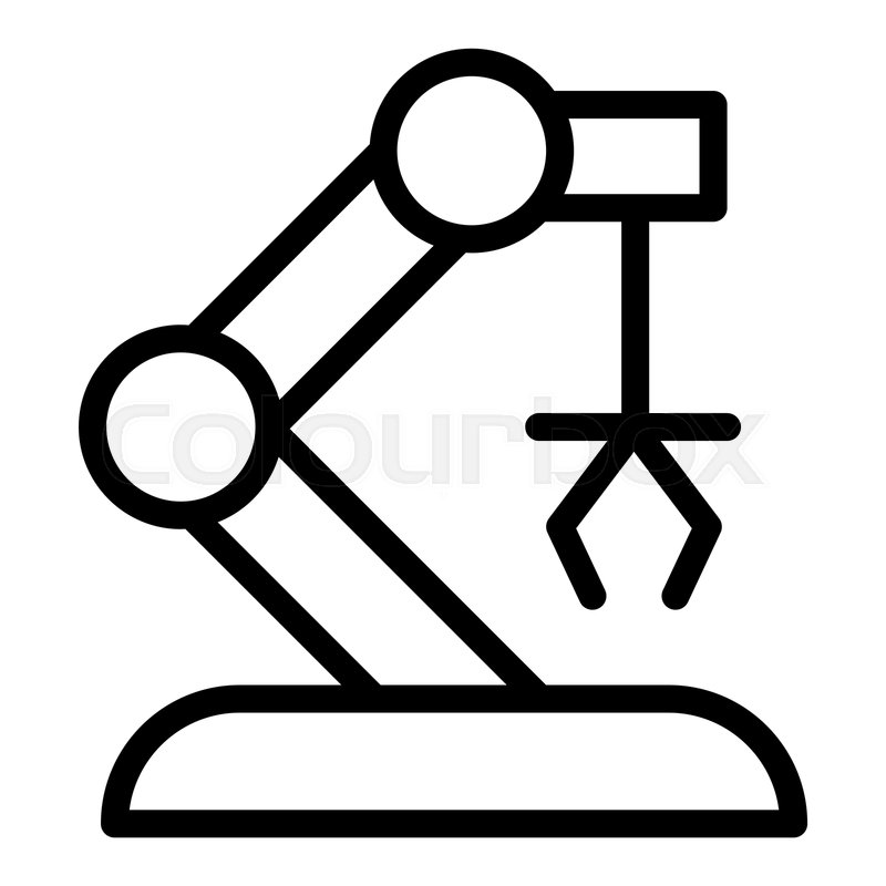 800x800 Robotic Arm Line Icon Mechanical Hand Stock Vector Colourbox