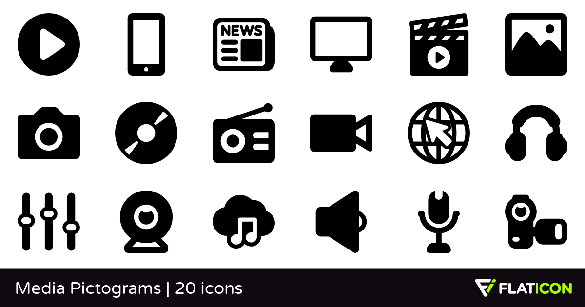 1200x630 Media Pictograms Free Icons