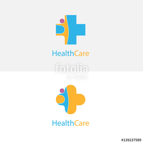 500x500 Medical Cross People Icon Medical Center Vector Logo Design