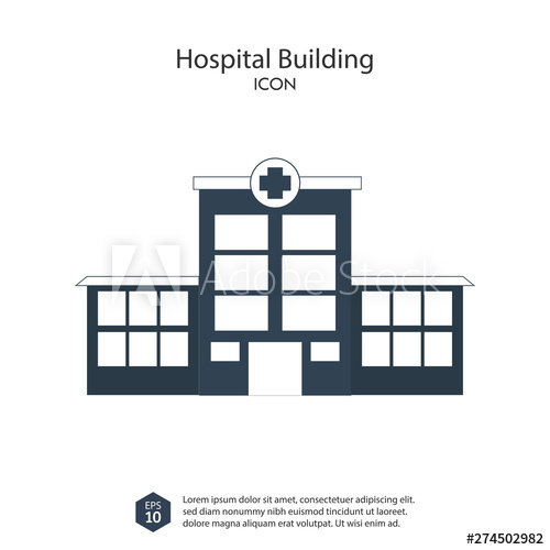 500x500 Hospital Building Flat Icon Medical Service Provider Center