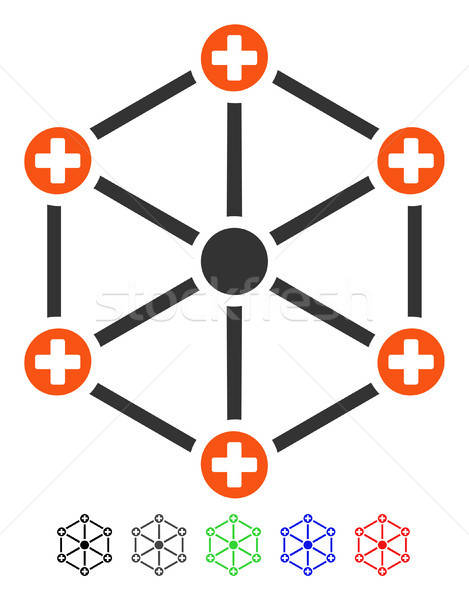 469x600 Medical Network Flat Icon Vector Illustration Victor Ivlichev