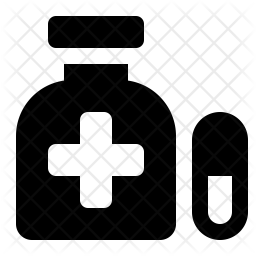 256x256 Medicine Bottle Icon Of Glyph Style