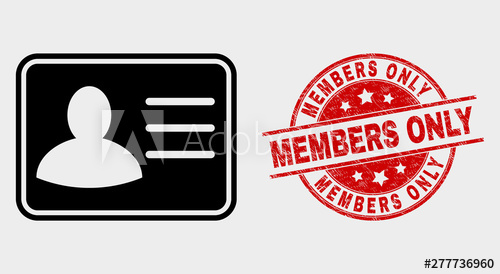 500x274 Vector User Card Icon And Members Only Seal St Red Round
