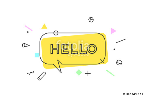500x334 Hello Banner, Speech Bubble, Poster And Sticker Concept
