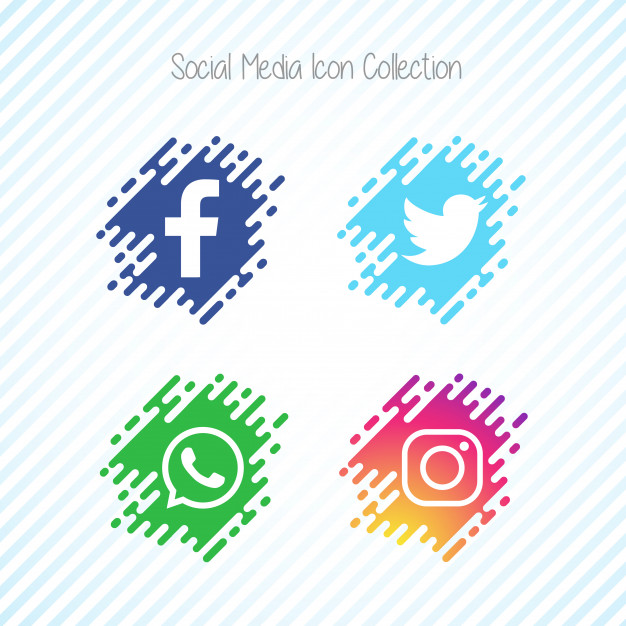 626x626 Creative Memphis Social Media Icon Set Vector Free Download