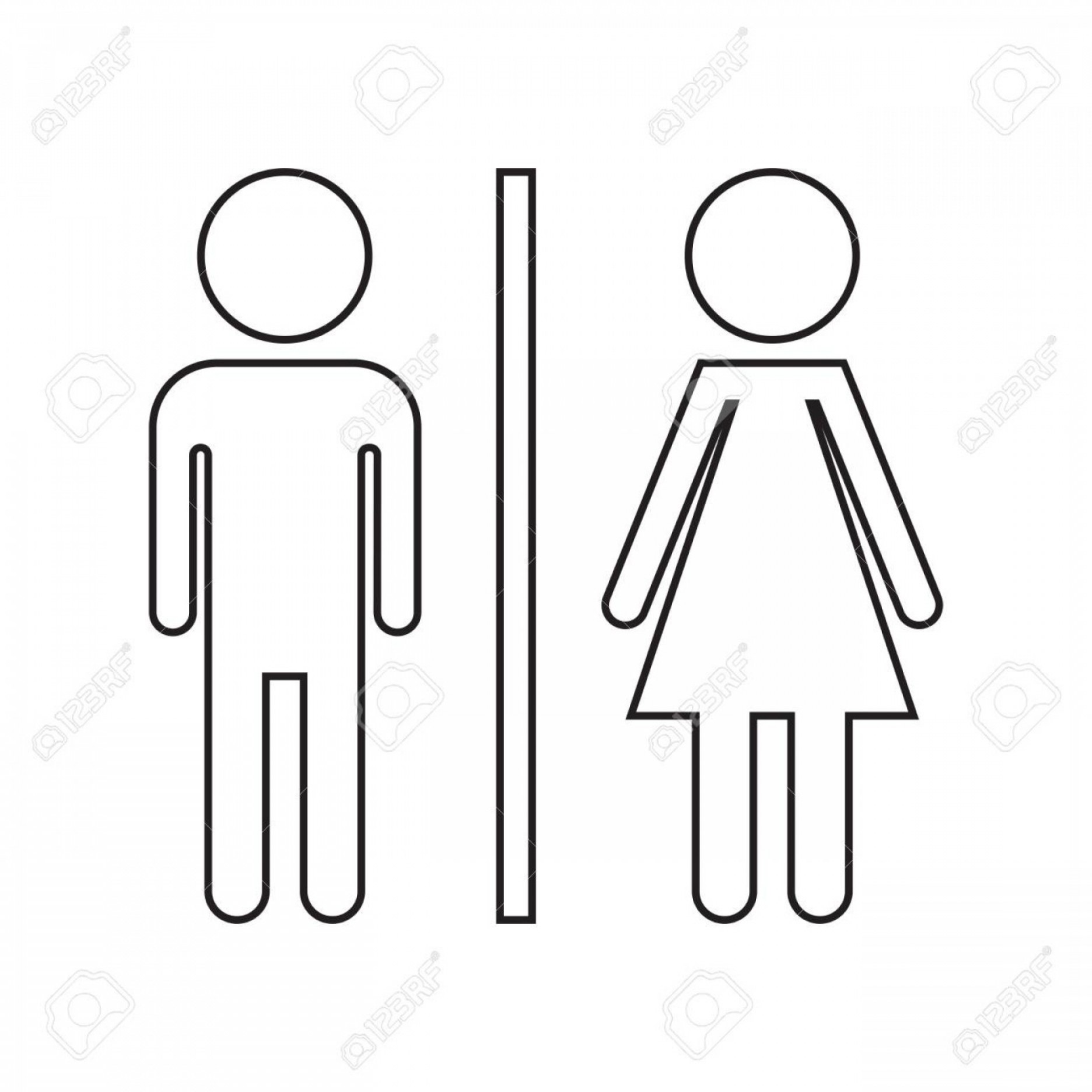 1872x1872 Photostock Vector Wc Toilet Line Vector Icon Men And Women Sign