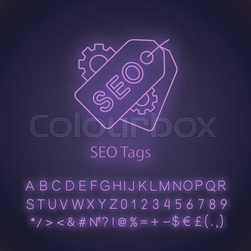 800x800 Seo Tags Neon Light Icon Meta Tags Stock Vector Colourbox