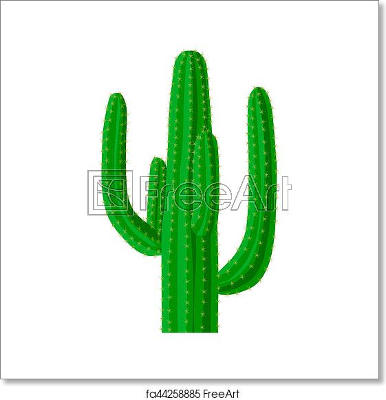 561x581 Free Art Print Of Mexican Cactus Icon In Cartoon Style Isolated