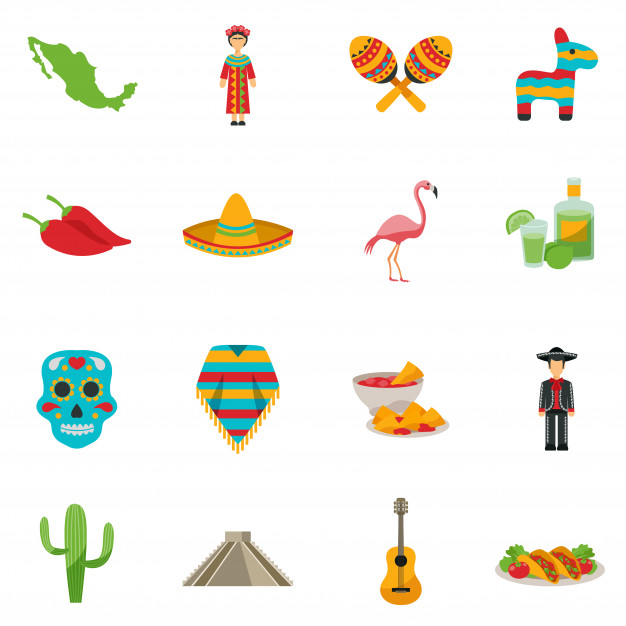 626x626 Mexico Flat Icon Set Vector Free Download