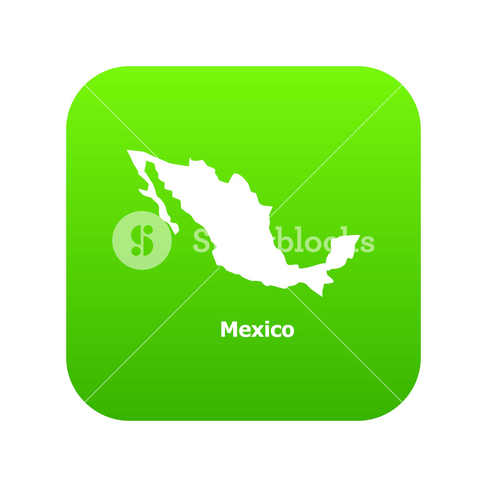 1000x1000 Mexico Map Icon Simple Illustration Of Mexico Map Vector Icon