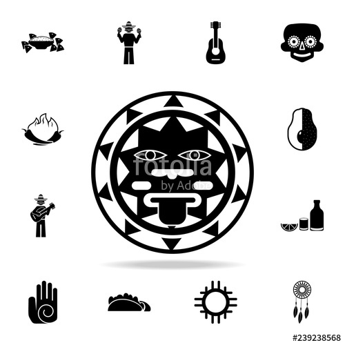 500x500 The Sign Of The Sun Of Mexico Icon Detailed Set Of Elements