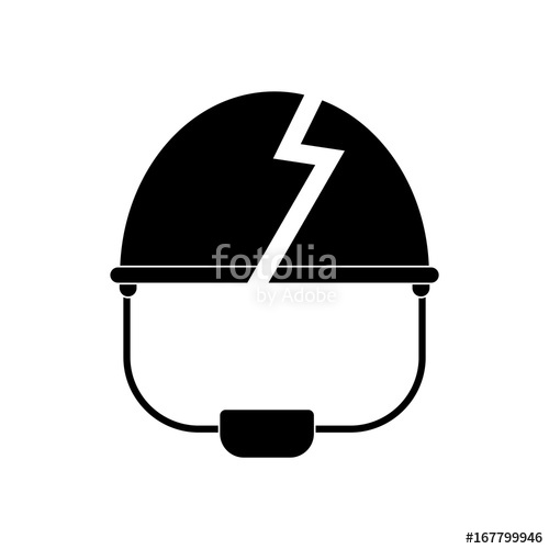 500x500 Black Vector Icon On White Background Broken Military Helmet