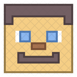 256x256 Minecraft Character Icon Of Colored Outline Style