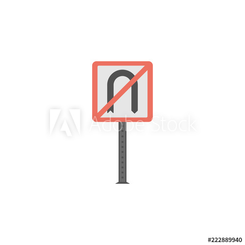 500x500 No U Turn Colored Icon Element Of Road Signs And Junctions Icon