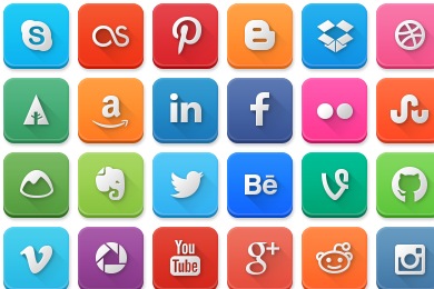 390x260 Modern Social Media Rounded Iconset