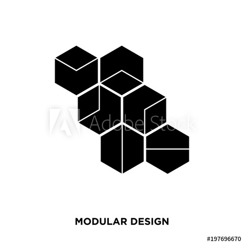 500x500 Modular Design Icon On White Background, In Black, Vector Icon