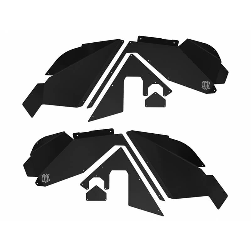 800x800 Icon Black Powdercoat Modular Fender Liner Kit For Jeep