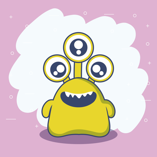 626x626 Cute Monster Card Icon Vector Premium Download
