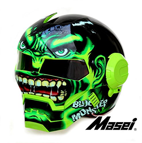 494x500 Masei Cool Monster Motorcycle Open Face Hjc Icon Dot Helmet