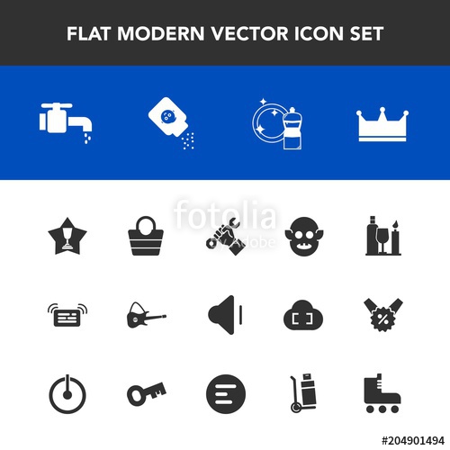 500x500 Modern, Simple Vector Icon Set With Helmet, Faucet, Fashion