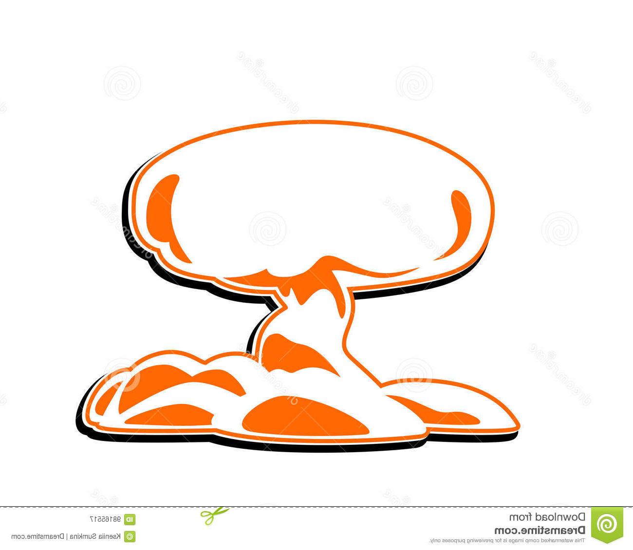 1300x1130 Hd Explosion Icon Vector Mushroom Cloud Silhouette Flat Web Sign