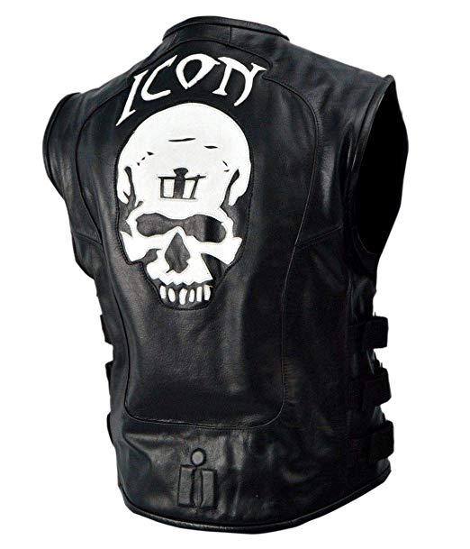 522x609 Skull Regulator Icon Biker Black Leather Vest