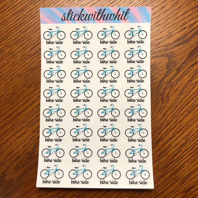 794x794 Bike Ride Stickers Go For A Bike Ride Stickers Bicycle Etsy