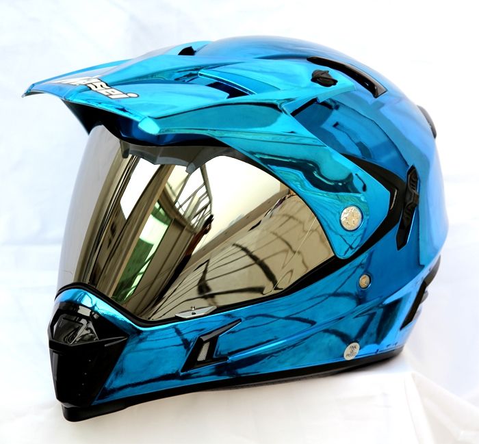 700x649 Masei Blue Chrome Atv Motocross Motorcycle Icon Ktm Helmet