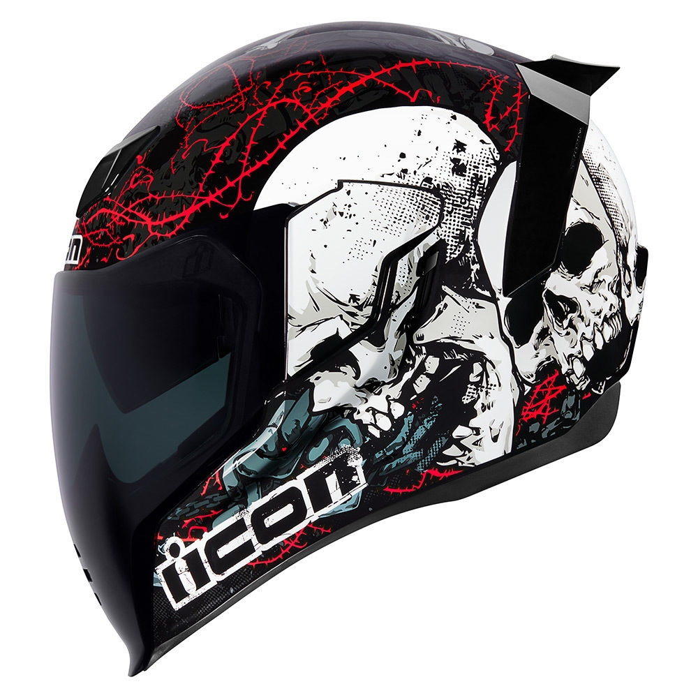 1000x1000 Icon Airflite Skull Full Face Helmet Black Available