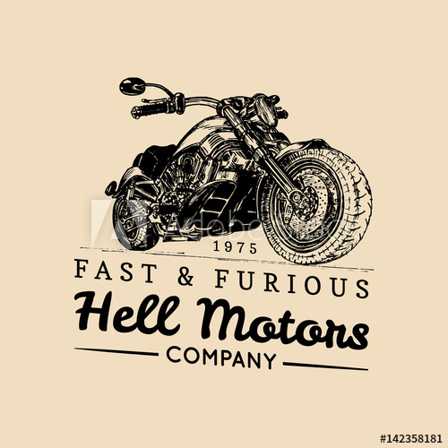 500x500 Vector Vintage Motorcycle Logo Biker Store Icon,mc Sign, Custom
