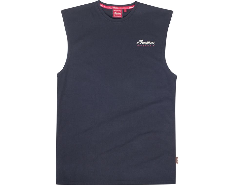960x760 Men's Sleeveless Script Icon T Shirt, Black Indian Motorcycle En Ca