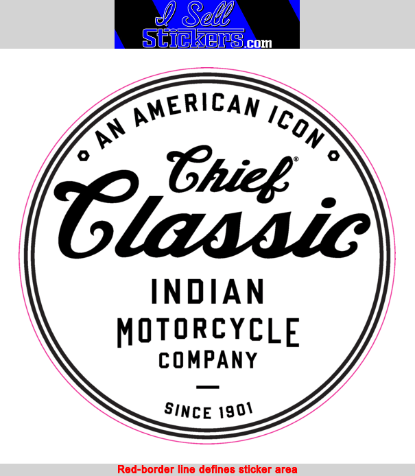 605x694 Indian Motorcycle Chief Classic American Icon Bumper Sticker