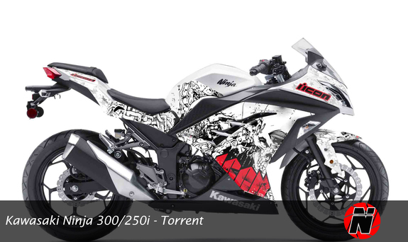 575x342 Kawasaki Fairings Graphic Wrap Kit Decals Set