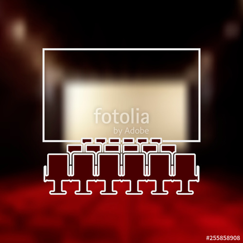 500x500 Movie Theater Screen Mono Color Icon Simple Thin Line, Outline
