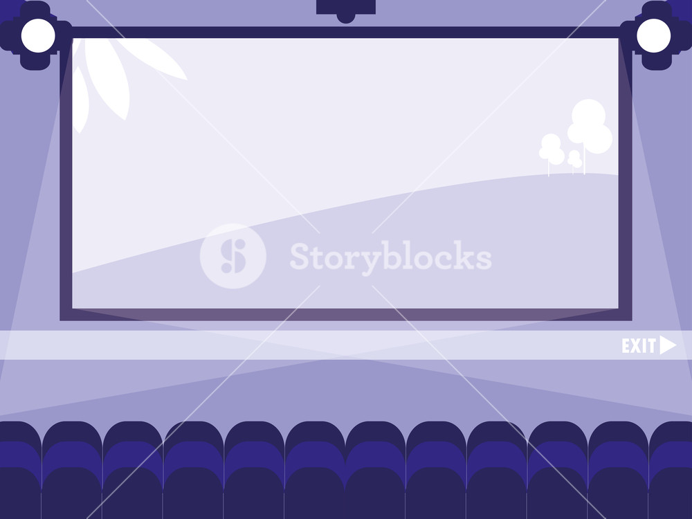 1000x750 Cinema Display Scene Icon Vector Illustration Design Royalty Free