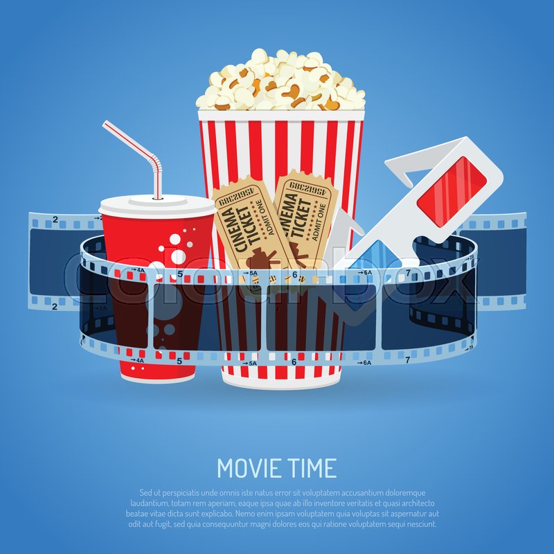 800x800 Cinema And Movie Time Concept With Stock Vector Colourbox