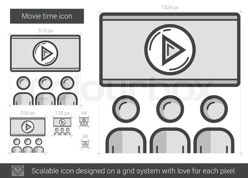 800x576 Movie Time Vector Line Icon Isolated Stock Vector Colourbox