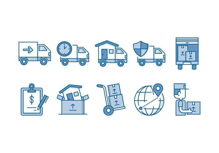 700x490 Moving Service Icon Set