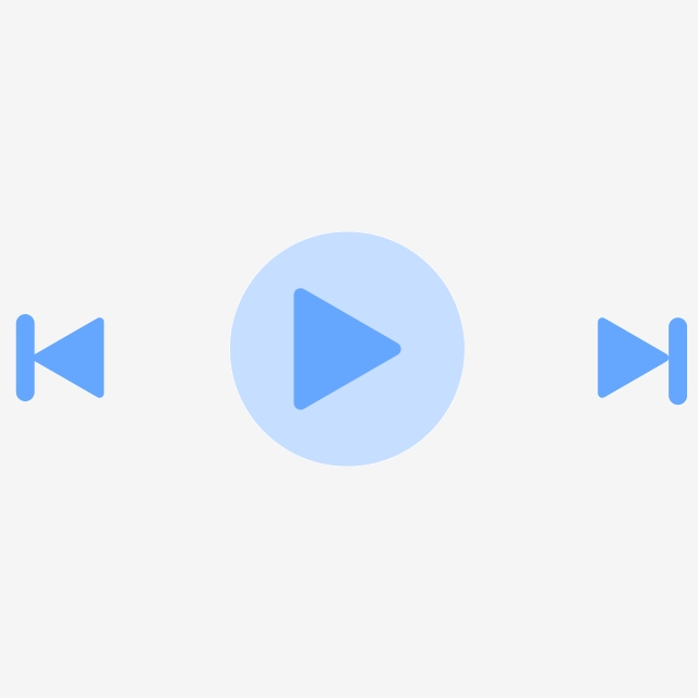 640x640 Simple Blue Flat Music Video Play Button Ui Icon, Blue Ui, Simple