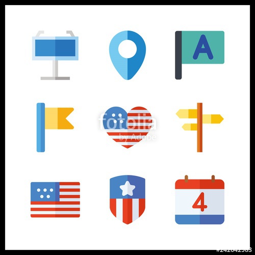 500x500 Nation Icon Vector Illustration Nation Set Usa And United