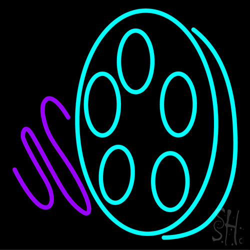 500x500 Movie Reel Icon Neon Sign Entertainment Neon Signs Neon Light