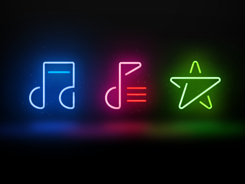 800x600 Neon Music Icon