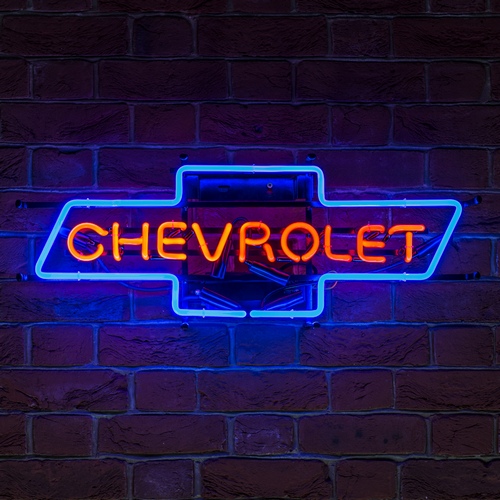 500x500 American Car Chevrolet Chevy Bowtie Neon Sign