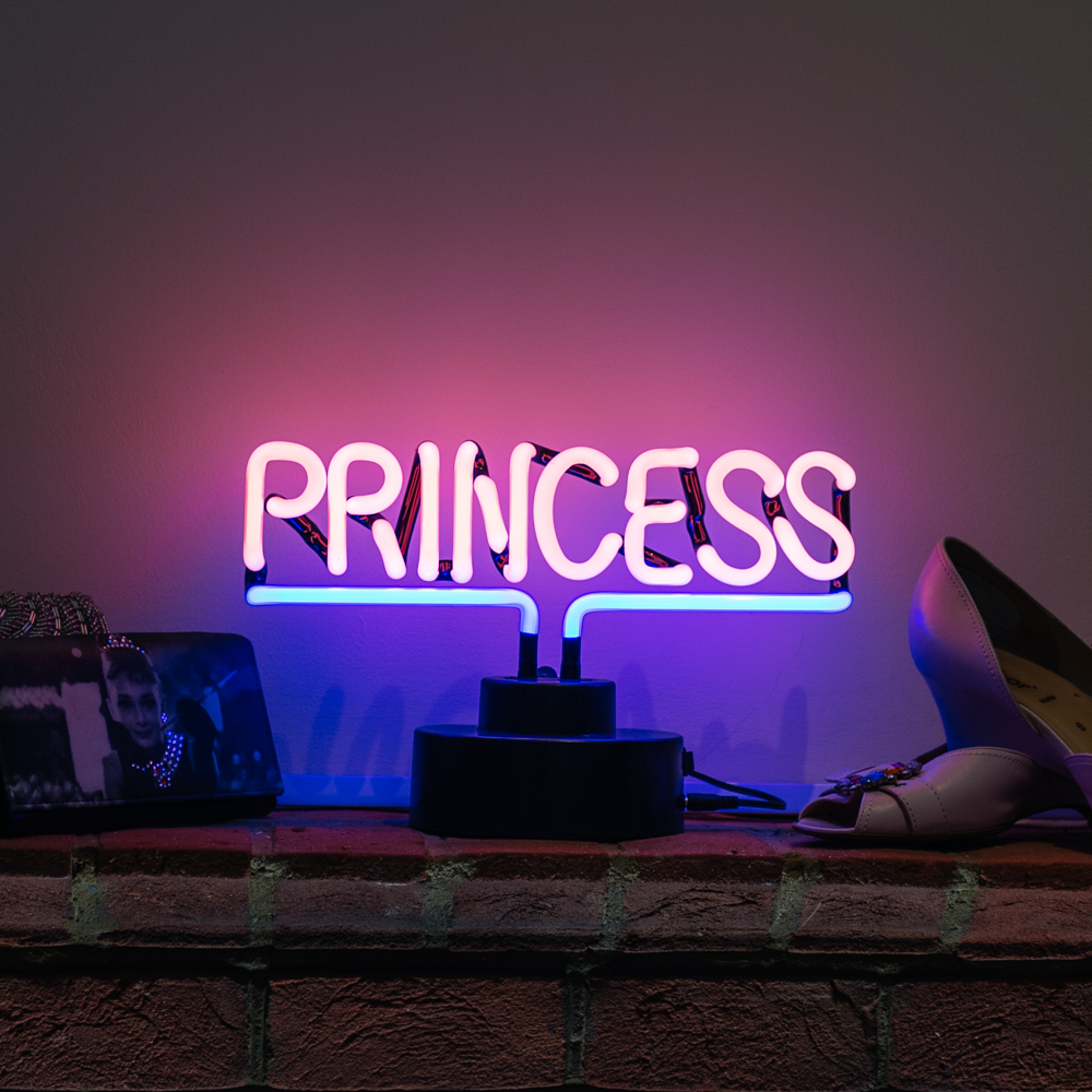 1000x1000 Teenager Girls Retro Vintage Style Princess Neon Sculpture