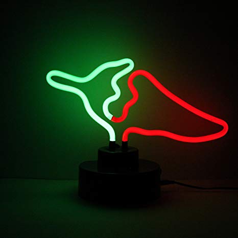 466x466 Icon Neon Chilli Pepper Real Lighting Sculpture, Green